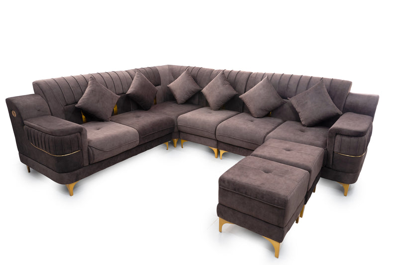 6-Seater Sofa + 2 Extra Stools